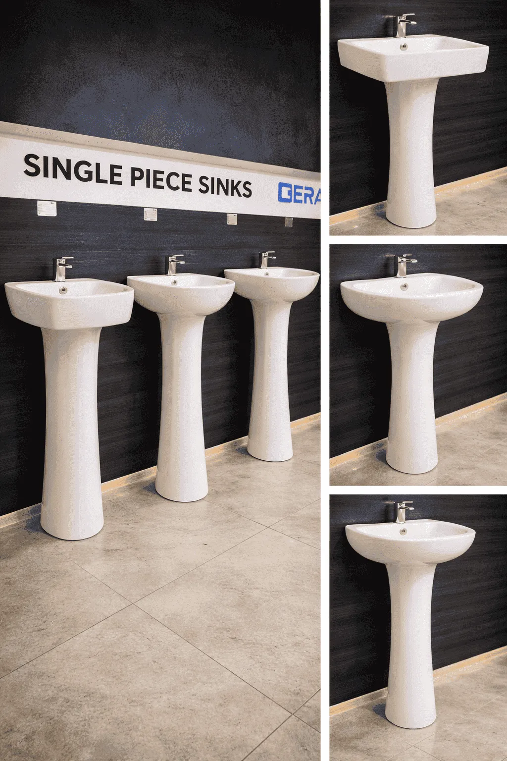 Single piece wash basin sink for bathroom fitting Shimla